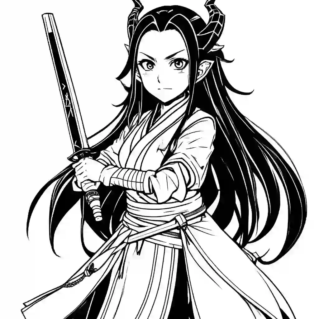 Nezuko (Demon Slayer) coloring pages